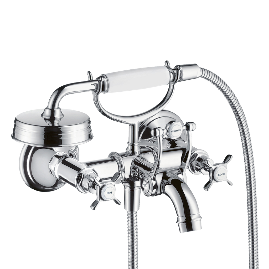 AXOR Montreux 2-Handle Bath & Shower Mixer Faucet with Cross Handles 170 cc from Brandt in Chrome finish