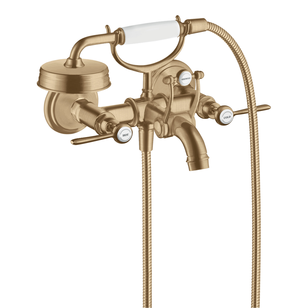 AXOR Montreux 2-Handle Bath & Shower Mixer Faucet with Lever Handles 170 cc from Brandt in Brushed Bronze finish