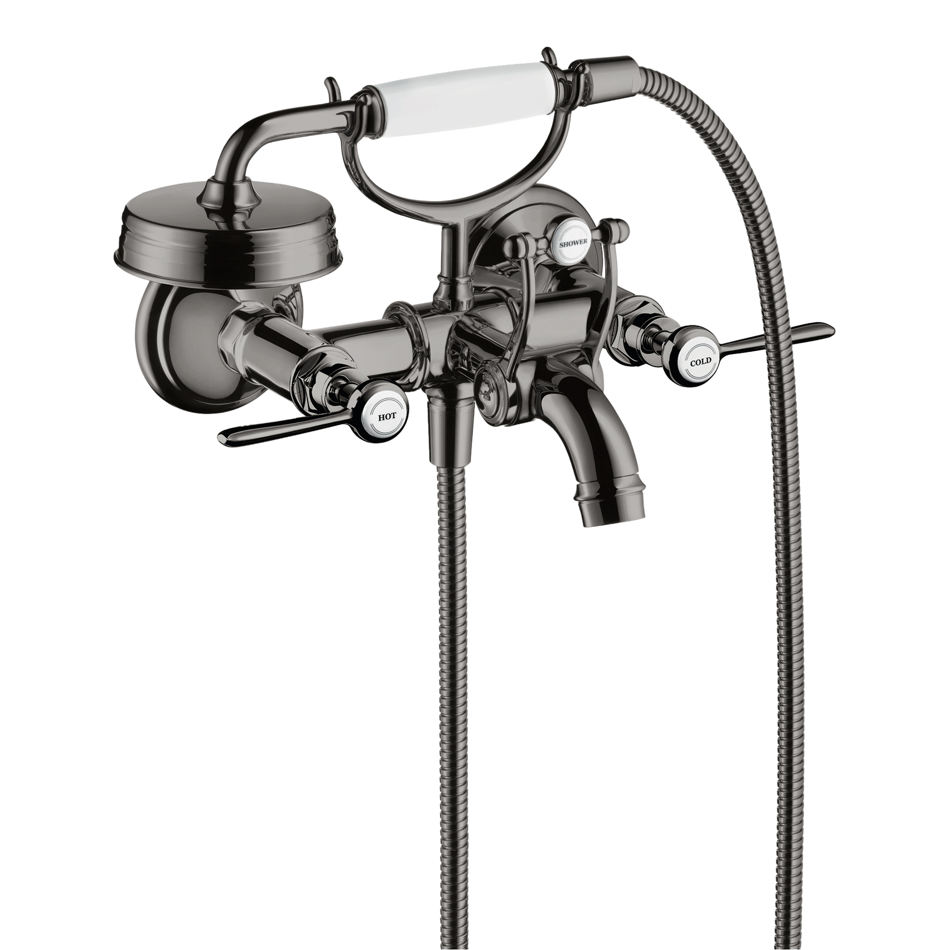 AXOR Montreux 2-Handle Bath & Shower Mixer Faucet with Lever Handles 170 cc from Brandt in Polished Black Chrome finish