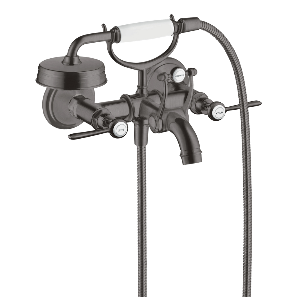 AXOR Montreux 2-Handle Bath & Shower Mixer Faucet with Lever Handles 170 cc from Brandt in Brushed Black Chrome finish