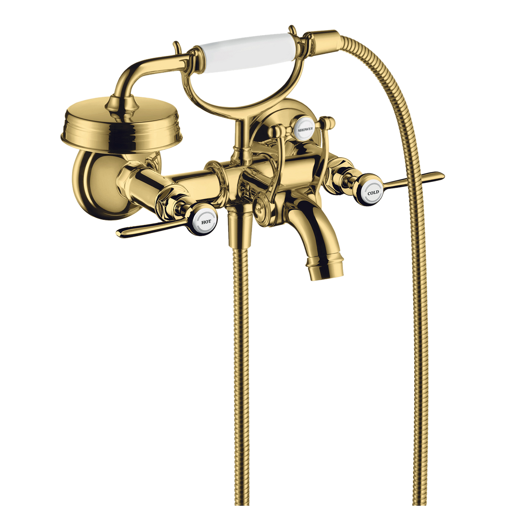 AXOR Montreux 2-Handle Bath & Shower Mixer Faucet with Lever Handles 170 cc from Brandt in Polished Gold Optic finish