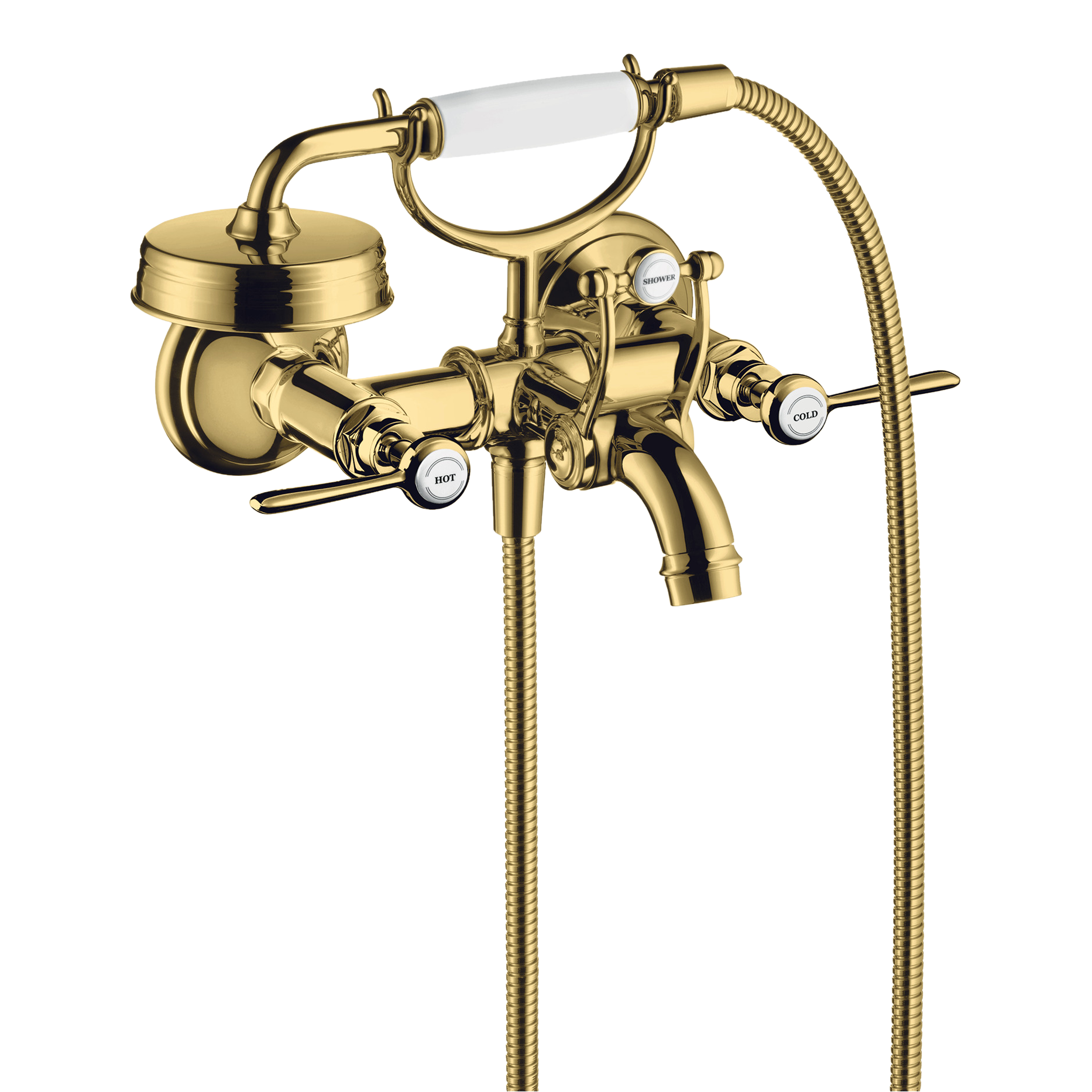 AXOR Montreux 2-Handle Bath & Shower Mixer Faucet with Lever Handles 170 cc from Brandt in Polished Gold Optic finish