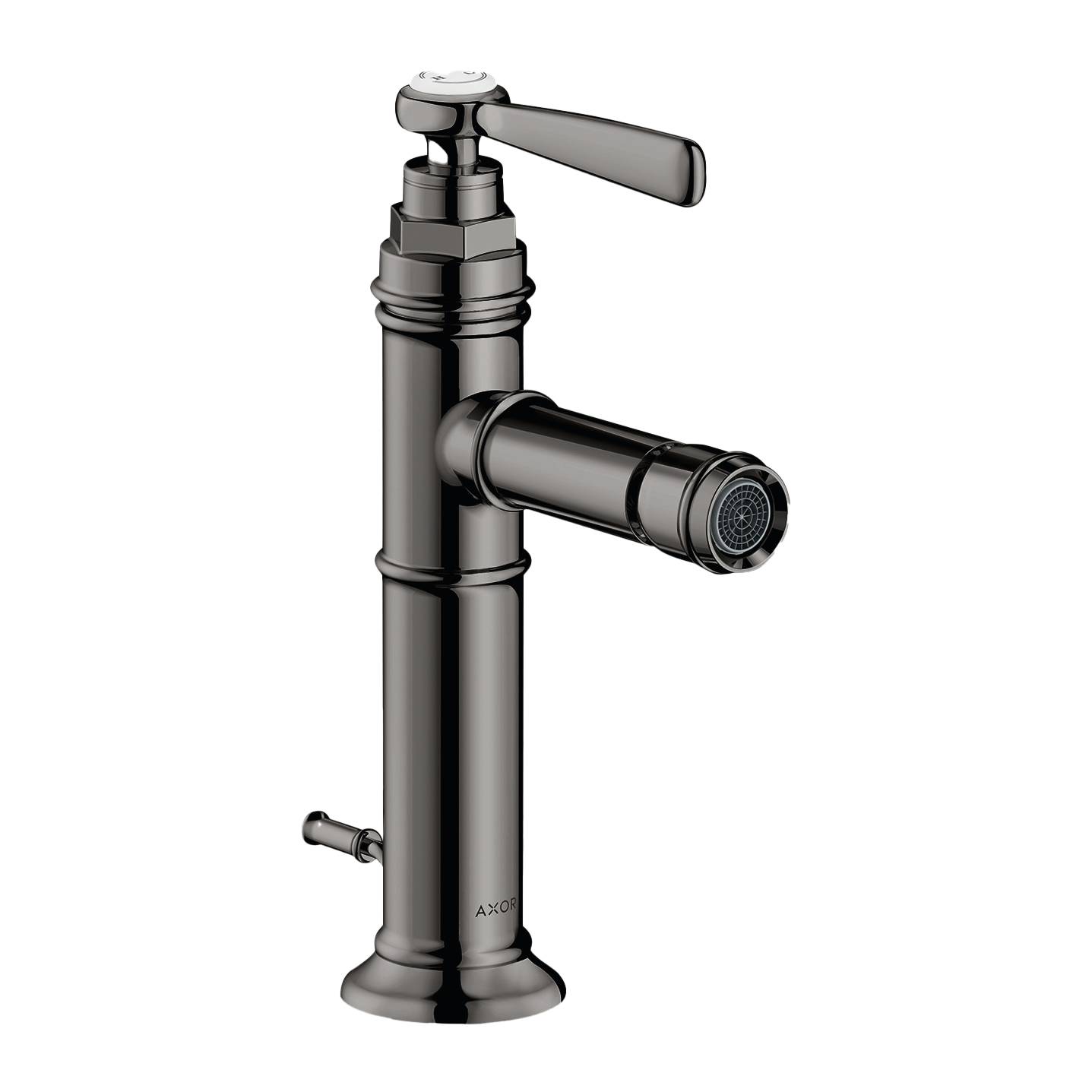 AXOR Montreux Single Lever Handle Bidet Mixer Faucet with Pop-Up Waste Set from Brandt in Polished Black Chrome finish