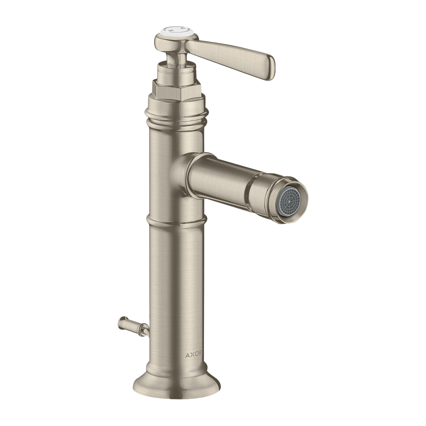AXOR Montreux Single Lever Handle Bidet Mixer Faucet with Pop-Up Waste Set from Brandt in Brushed Nickel finish