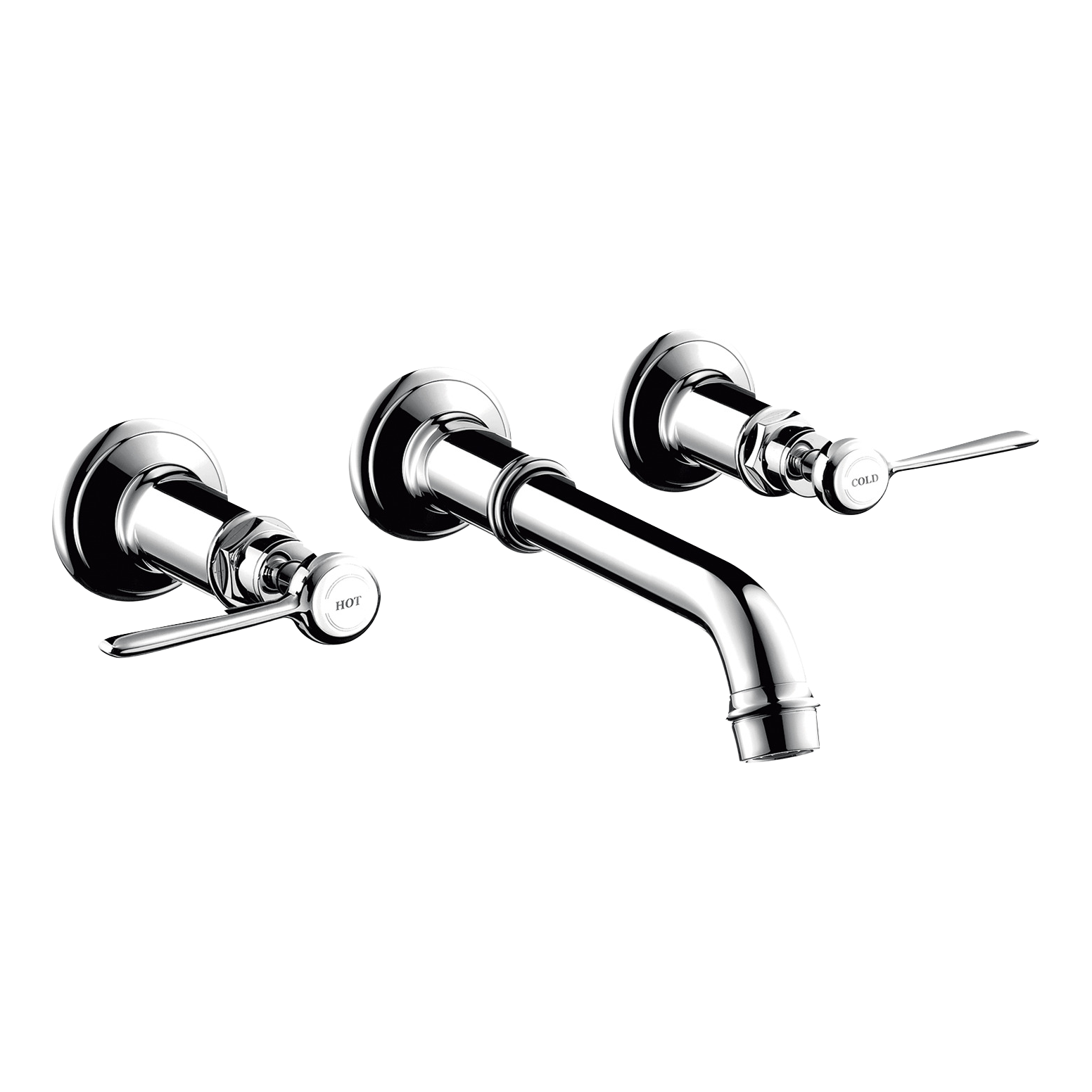 AXOR Montreux 3-Hole Concealed Basin Mixer Faucet with 165–225 mm Spout and Lever Handles from Brandt in Chrome finish