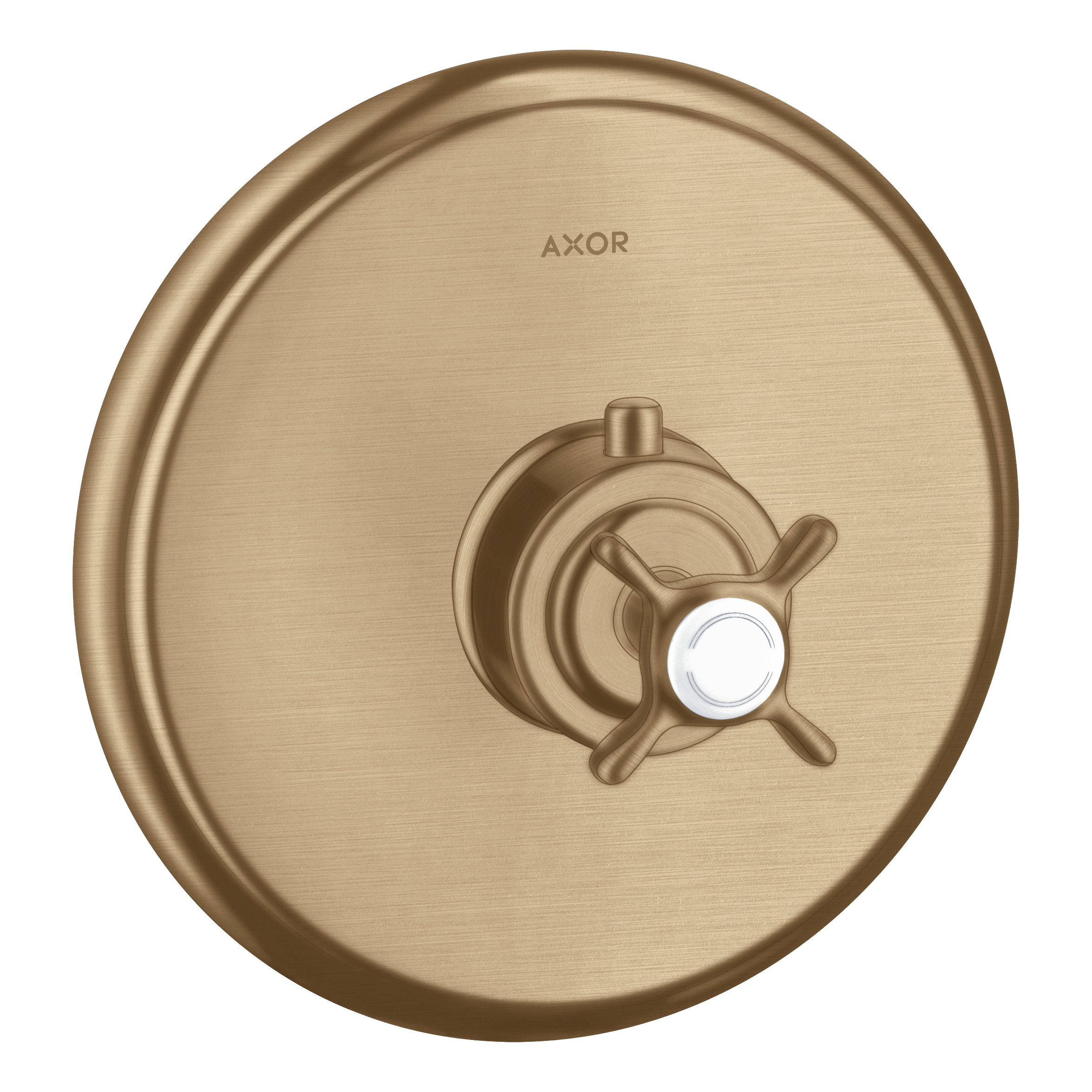 AXOR Montreux Concealed Highflow Shower Thermostat with Cross Handle from Brandt in Brushed Bronze finish