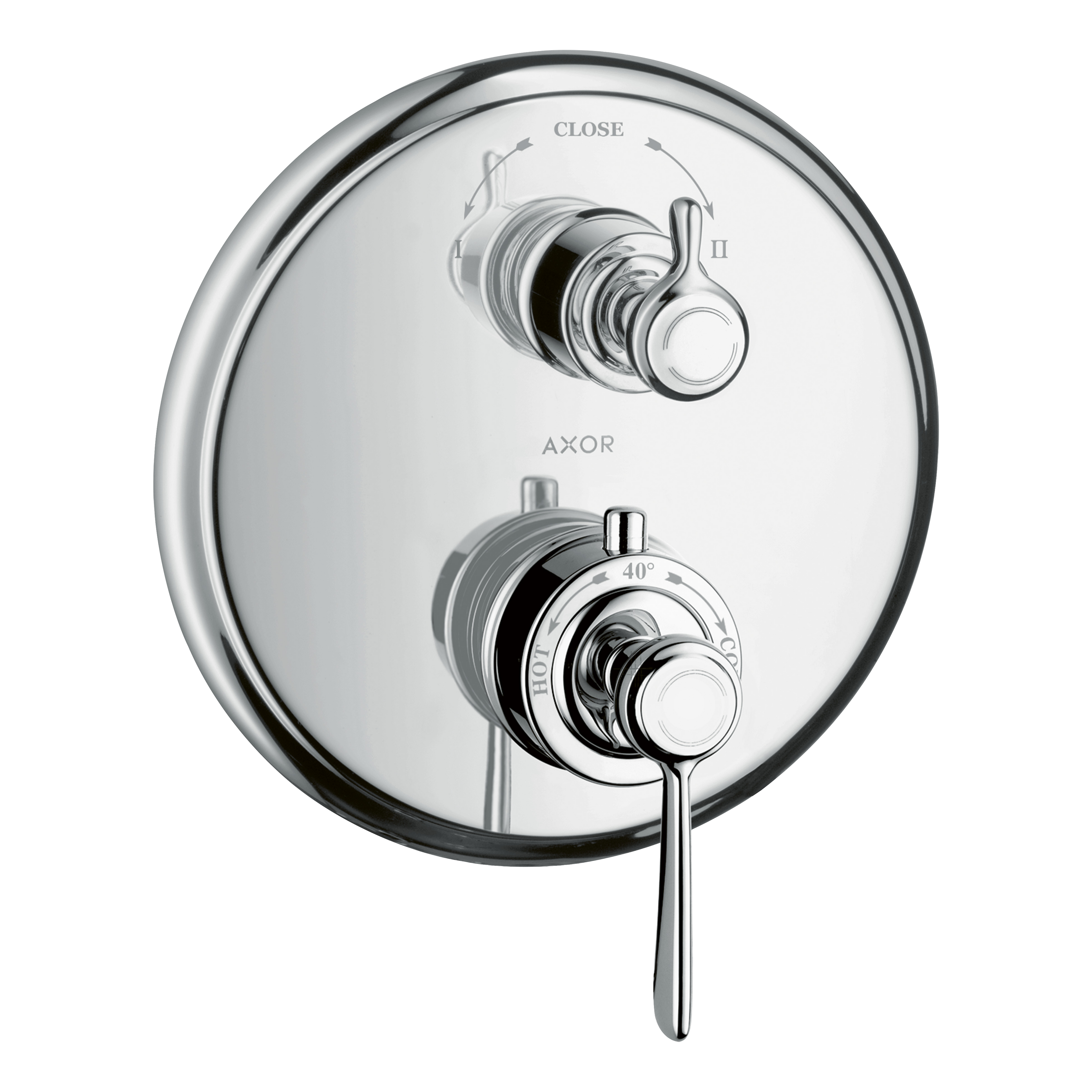 AXOR Montreux Concealed Shower Thermostat with Lever Handle and Shut-Off Diverter Valve from Brandt in Chrome finish