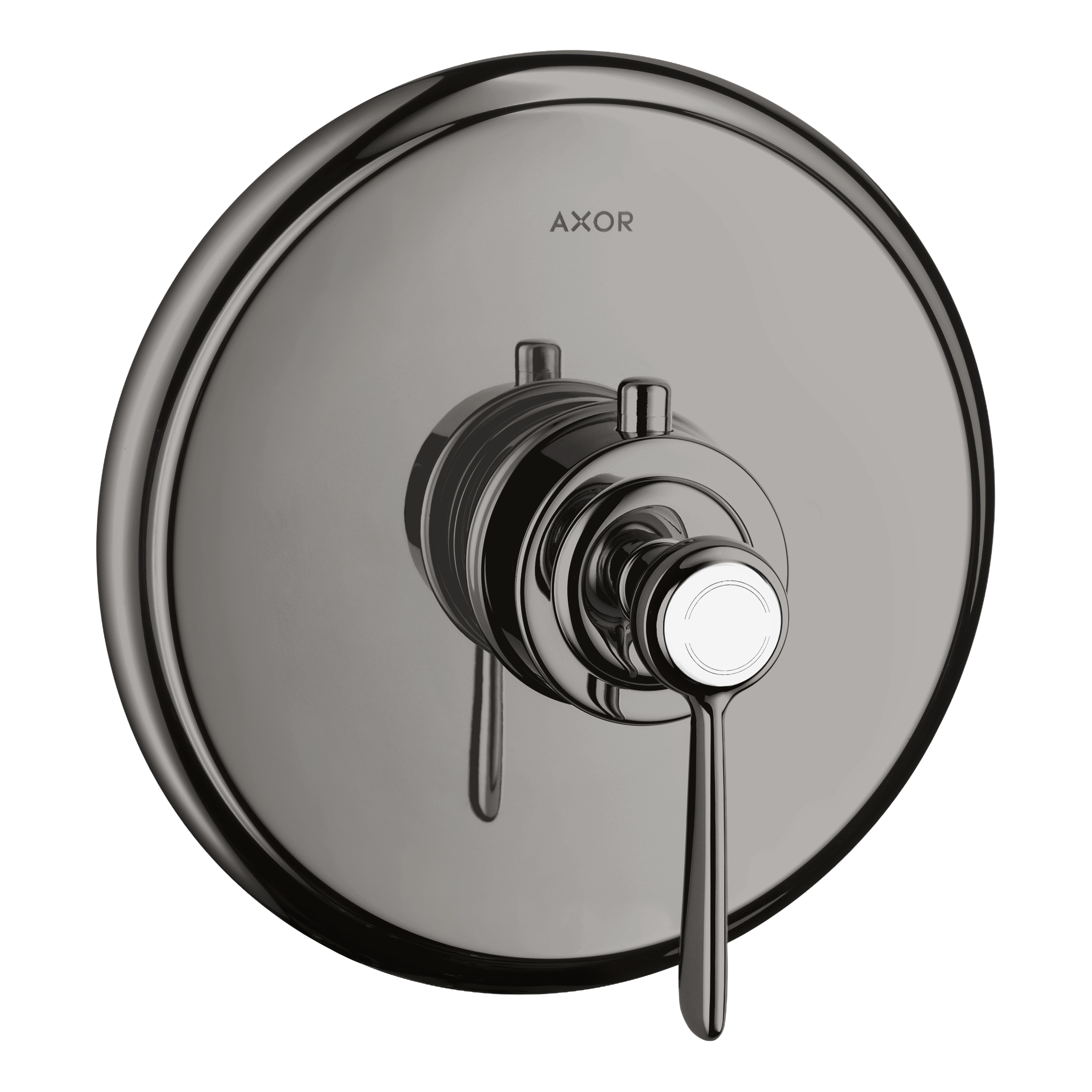 AXOR Montreux Concealed Shower Thermostat with Lever Handle from Brandt in Polished Black Chrome finish
