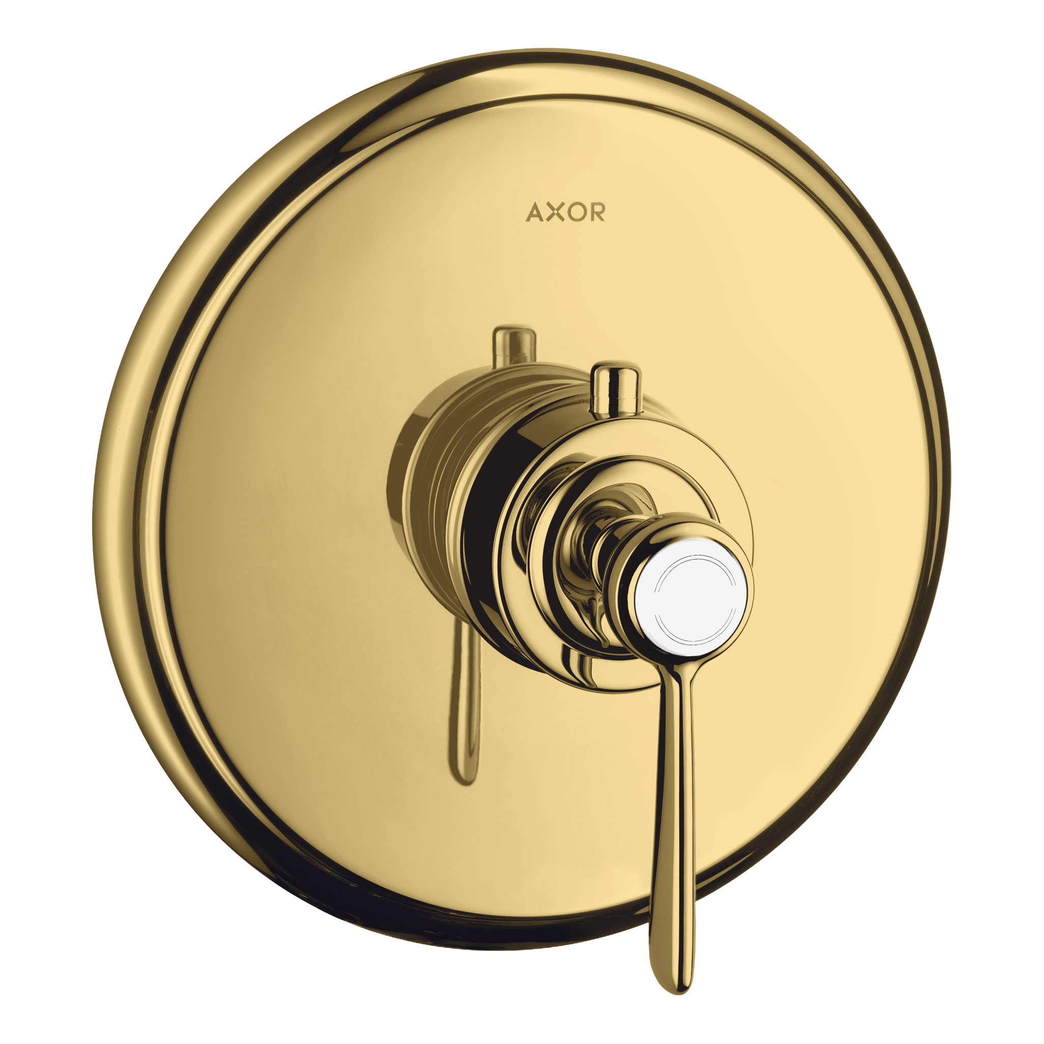 AXOR Montreux Concealed Shower Thermostat with Lever Handle from Brandt in Polished Gold Optic finish
