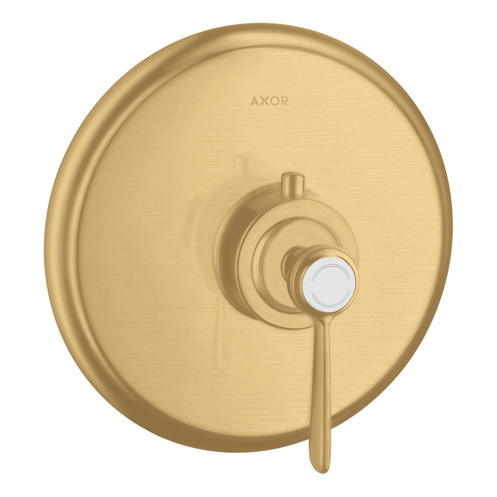 AXOR Montreux Concealed Highflow Shower Thermostat with Lever Handle from Brandt in Brushed Gold Optic finish
