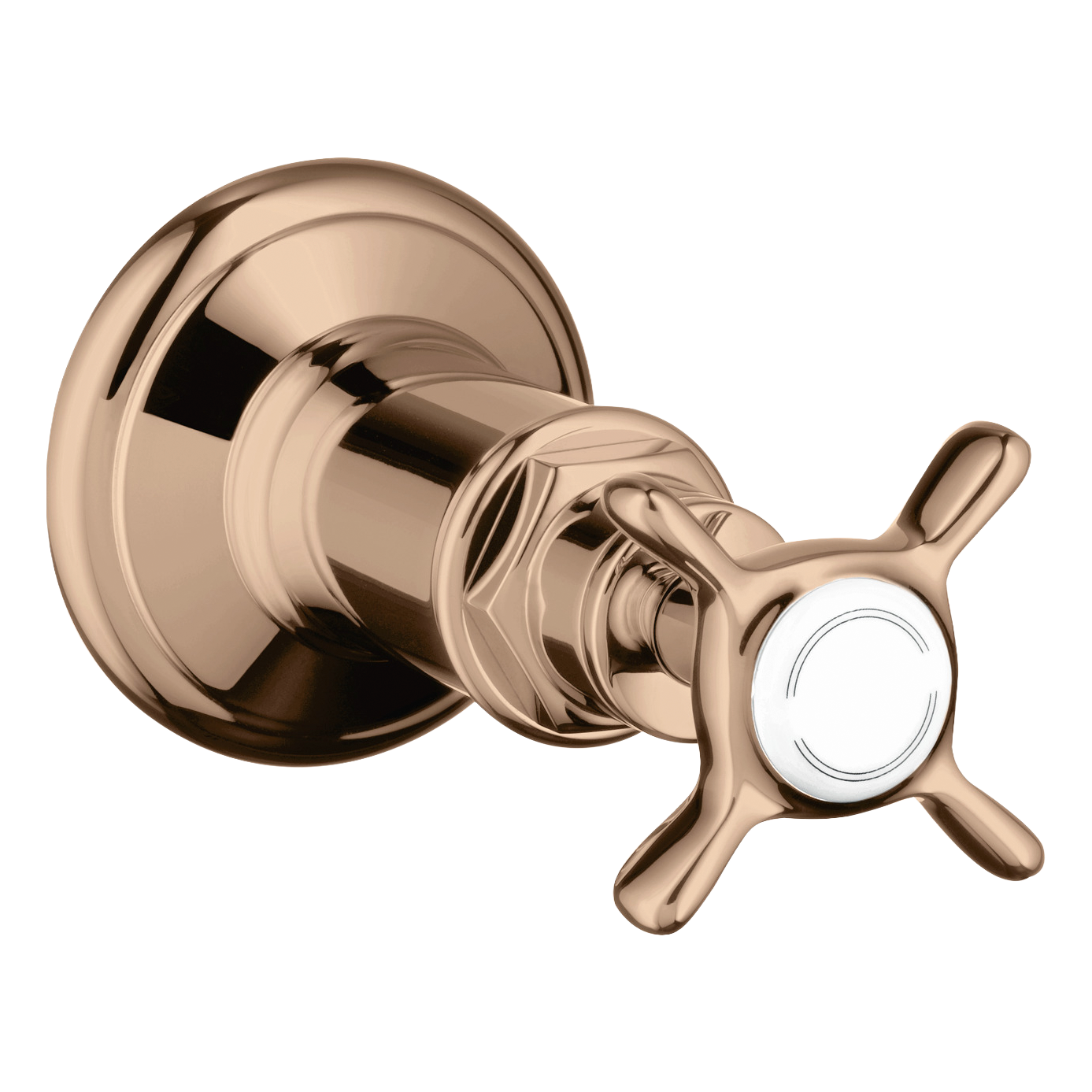 AXOR Montreux Concealed Shut Off Valve with Cross Handle from Brandt in Polished Red Gold finish