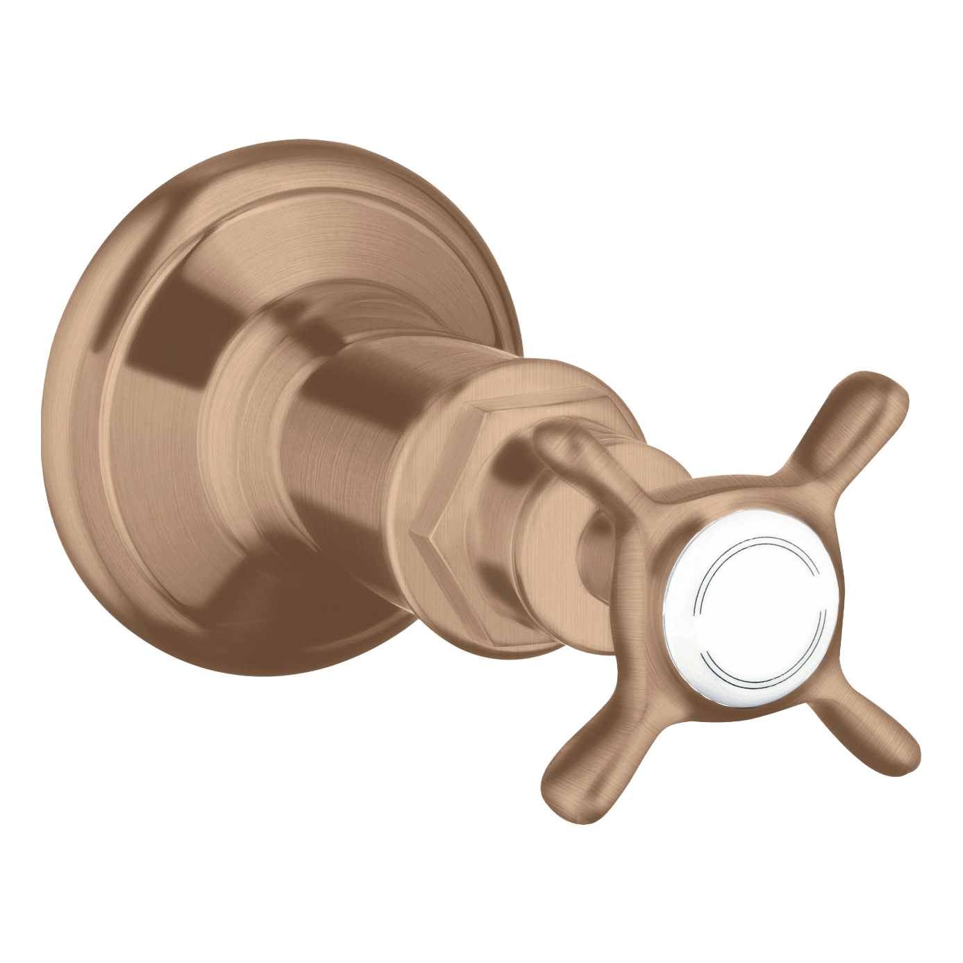 AXOR Montreux Concealed Shut Off Valve with Cross Handle from Brandt in Brushed Red Gold finish