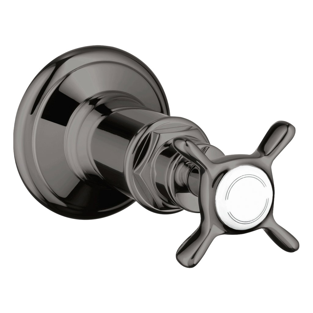 AXOR Montreux Concealed Shut Off Valve with Cross Handle from Brandt in Polished Black Chrome finish