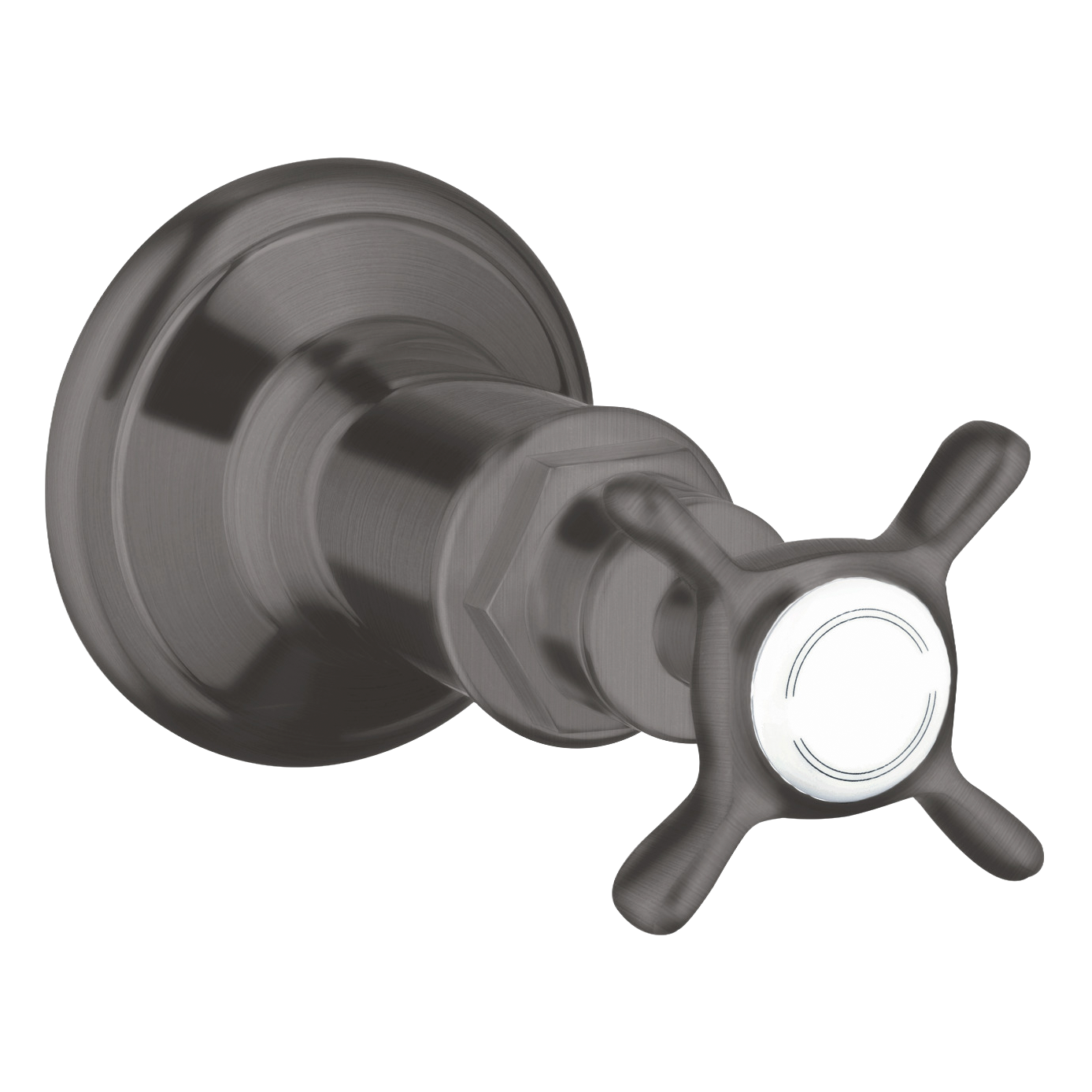 AXOR Montreux Concealed Shut Off Valve with Cross Handle from Brandt in Brushed Black Chrome finish
