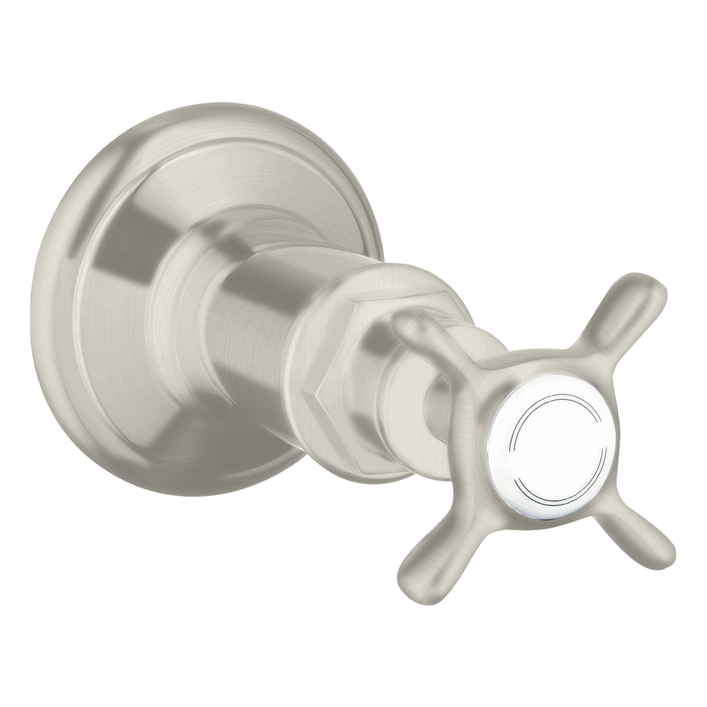 AXOR Montreux Concealed Shut Off Valve with Cross Handle from Brandt in Stainless Steel Optic finish