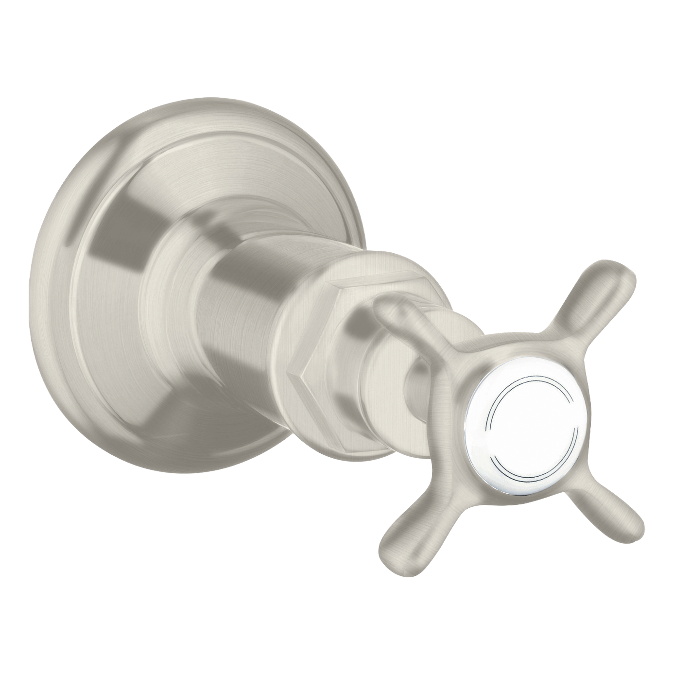 AXOR Montreux Concealed Shut Off Valve with Cross Handle from Brandt in Stainless Steel Optic finish