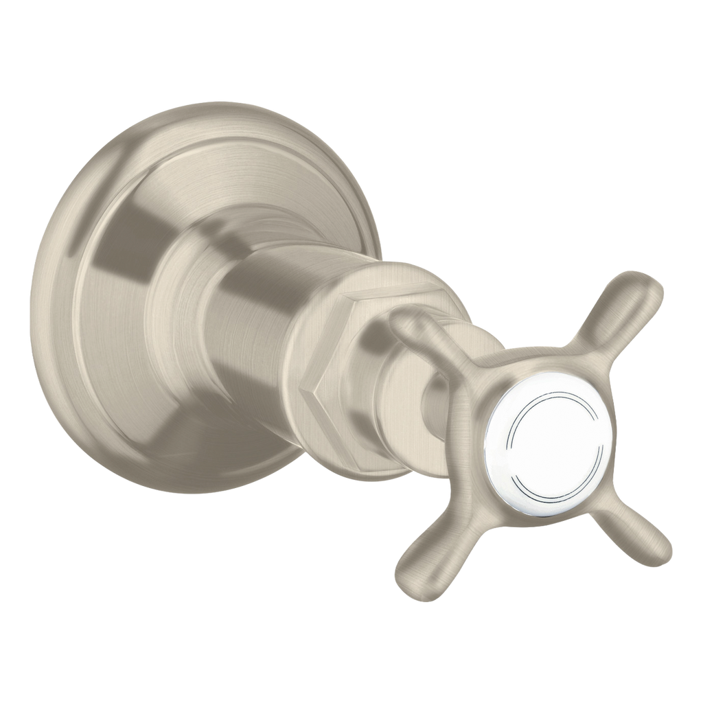 AXOR Montreux Concealed Shut Off Valve with Cross Handle from Brandt in Brushed Nickel finish