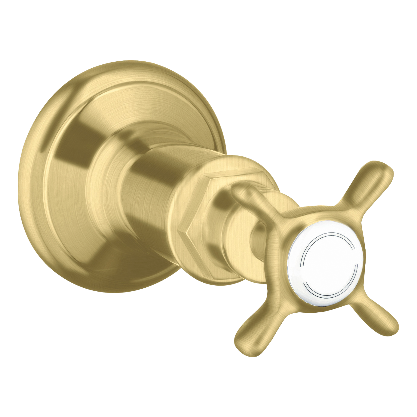 AXOR Montreux Concealed Shut Off Valve with Cross Handle from Brandt in Brushed Brass finish