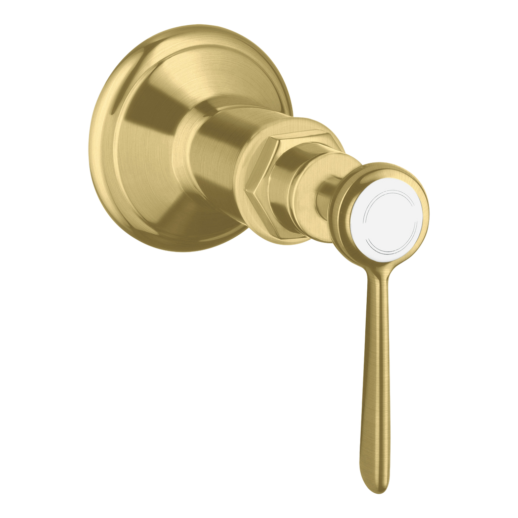 AXOR Montreux Concealed Shut Off Valve with Lever Handle from Brandt in Brushed Brass finish