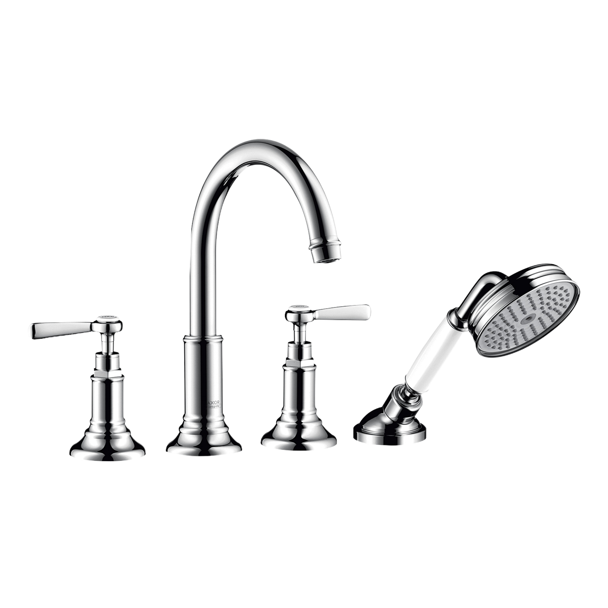 AXOR Montreux 4-Hole Tile-Mounted Bath & Shower Mixer Faucet with Lever Handles from Brandt in Chrome finish