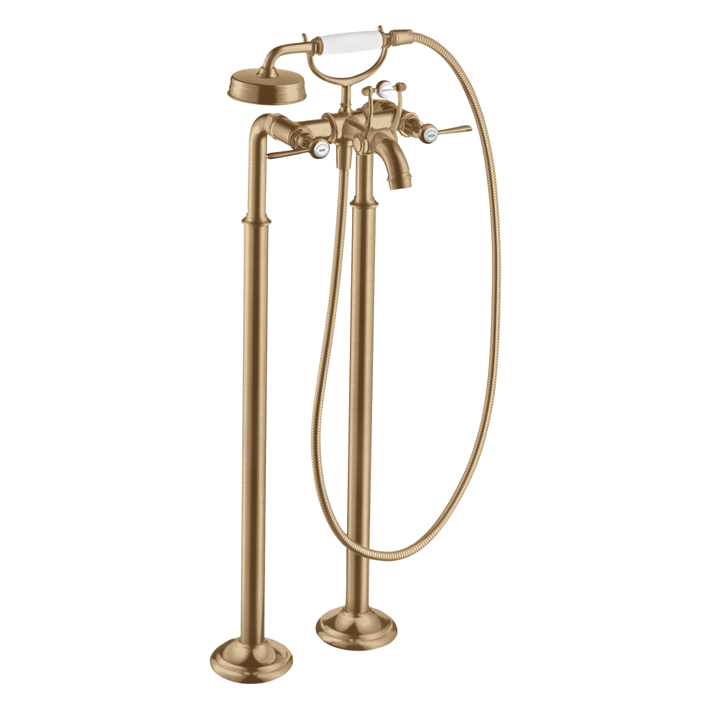 AXOR Montreux 2-Handle Floorstanding Bath & Shower Mixer Faucet with Lever Handles from Brandt in Brushed Bronze finish