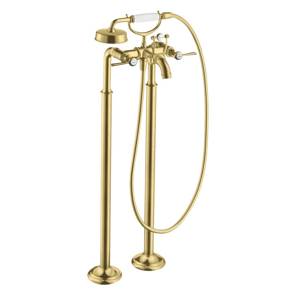 AXOR Montreux 2-Handle Floorstanding Bath & Shower Mixer Faucet with Lever Handles from Brandt in Brushed Brass finish