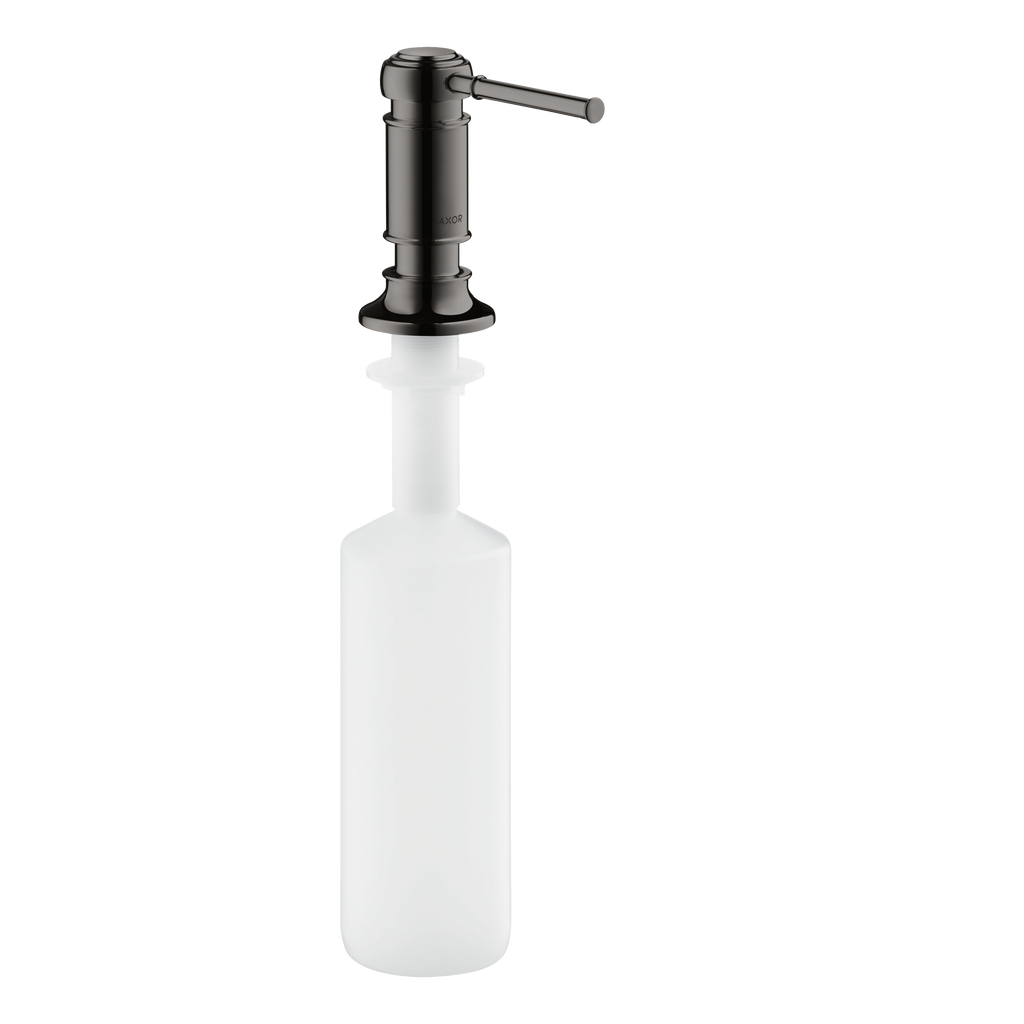 AXOR Montreux Concealed Liquid Soap/Dishwasher Liquid Dispenser from Brandt in Polished Black Chrome finish