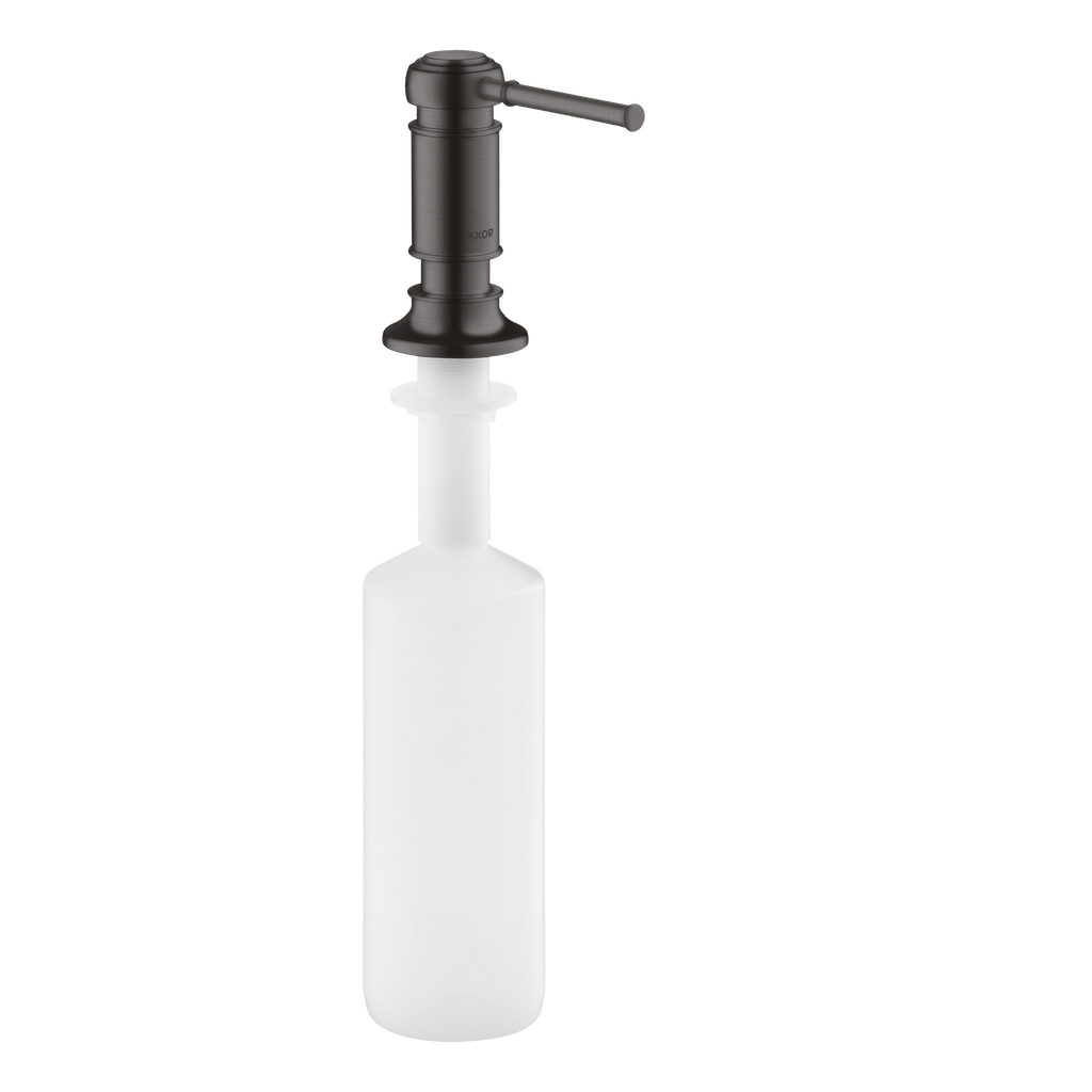 AXOR Montreux Concealed Liquid Soap/Dishwasher Liquid Dispenser from Brandt in Brushed Black Chrome finish