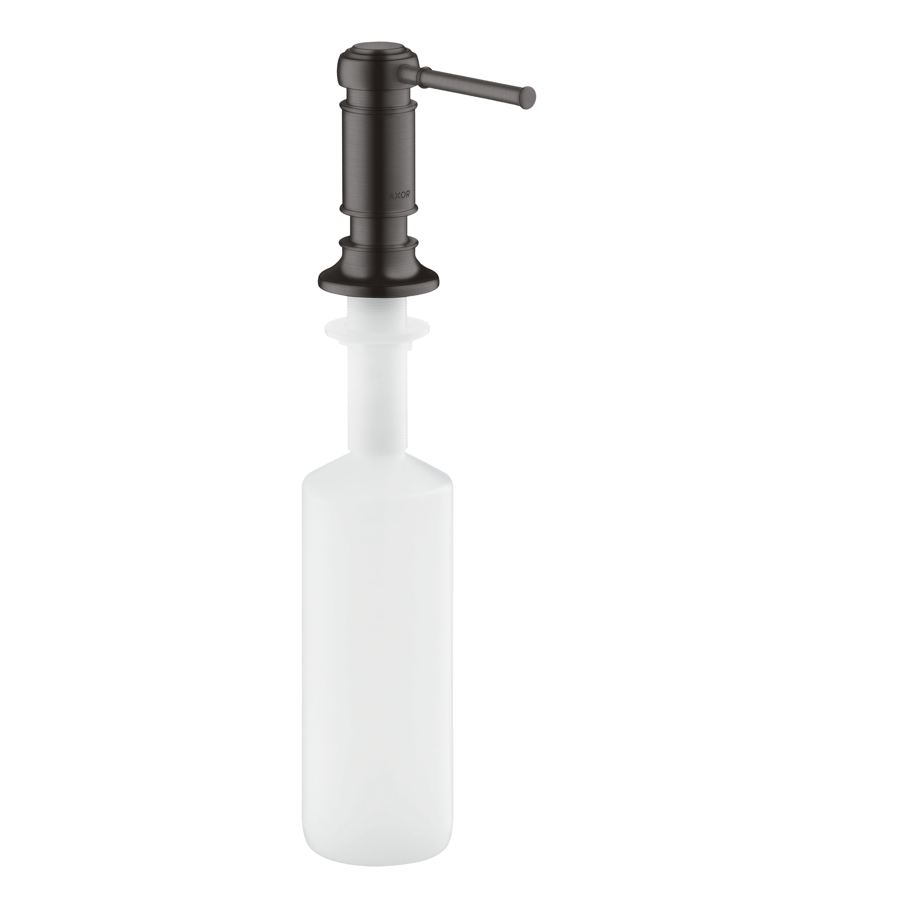 AXOR Montreux Concealed Liquid Soap/Dishwasher Liquid Dispenser from Brandt in Brushed Black Chrome finish