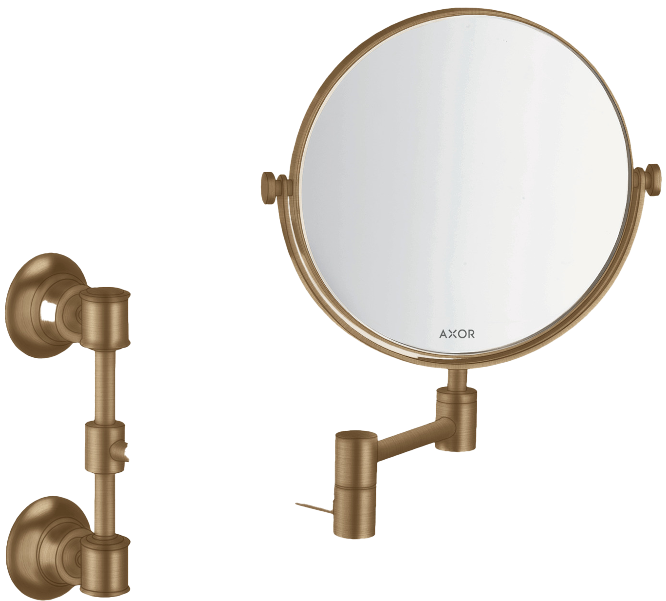 AXOR Montreux Makeup Mirror from Brandt in Brushed Bronze finish