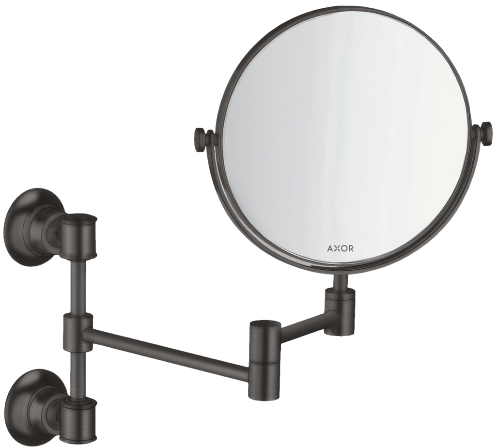 AXOR Montreux Makeup Mirror from Brandt in Brushed Black Chrome finish