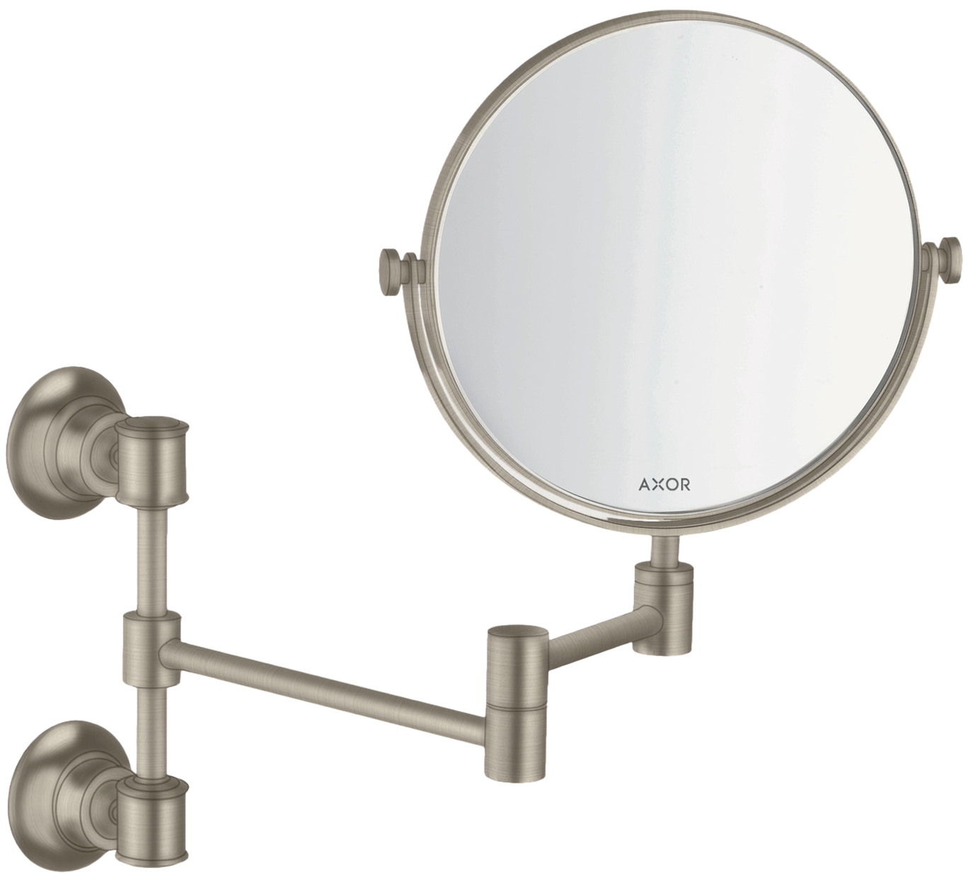 AXOR Montreux Makeup Mirror from Brandt in Brushed Nickel finish