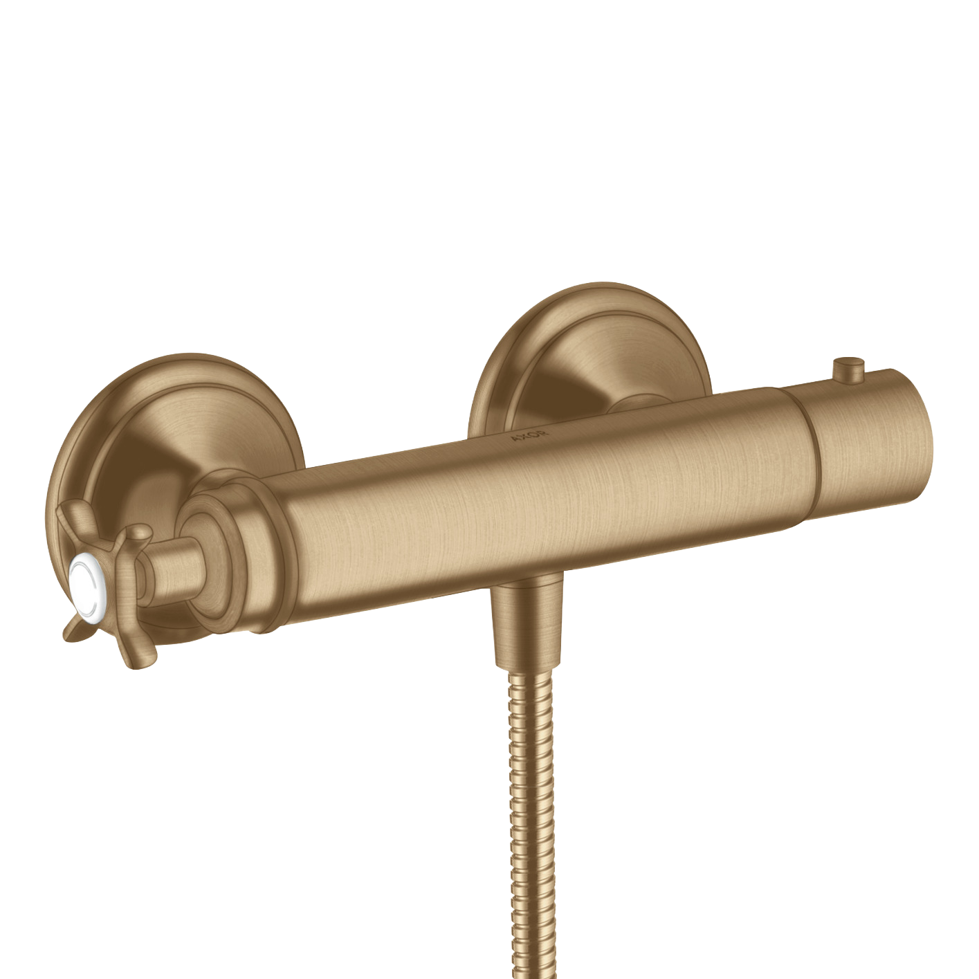 AXOR Montreux Cross Handle Shower Thermostat from Brandt in Brushed Bronze finish