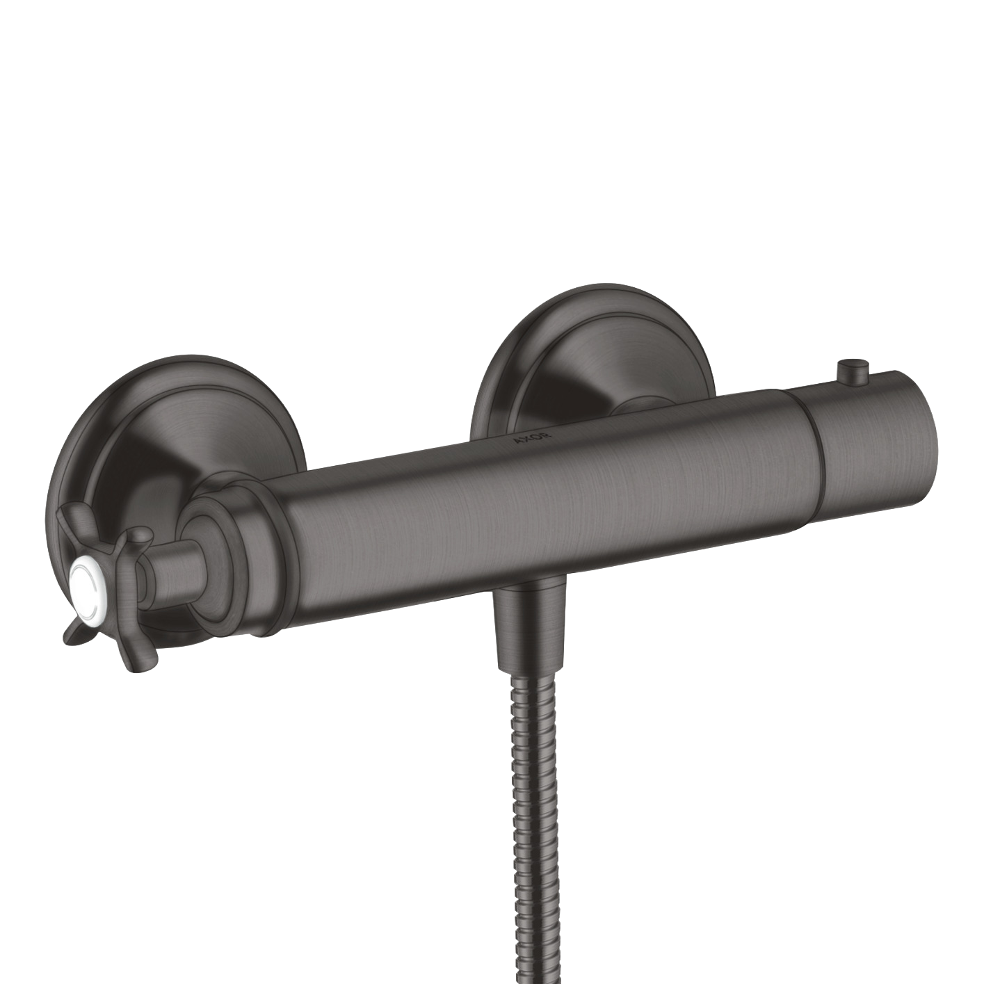AXOR Montreux Cross Handle Shower Thermostat from Brandt in Brushed Black Chrome finish