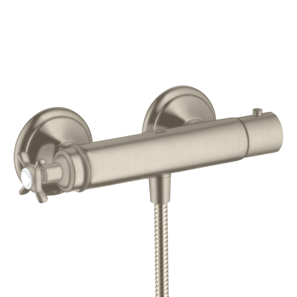 AXOR Montreux Cross Handle Shower Thermostat from Brandt in Brushed Nickel finish