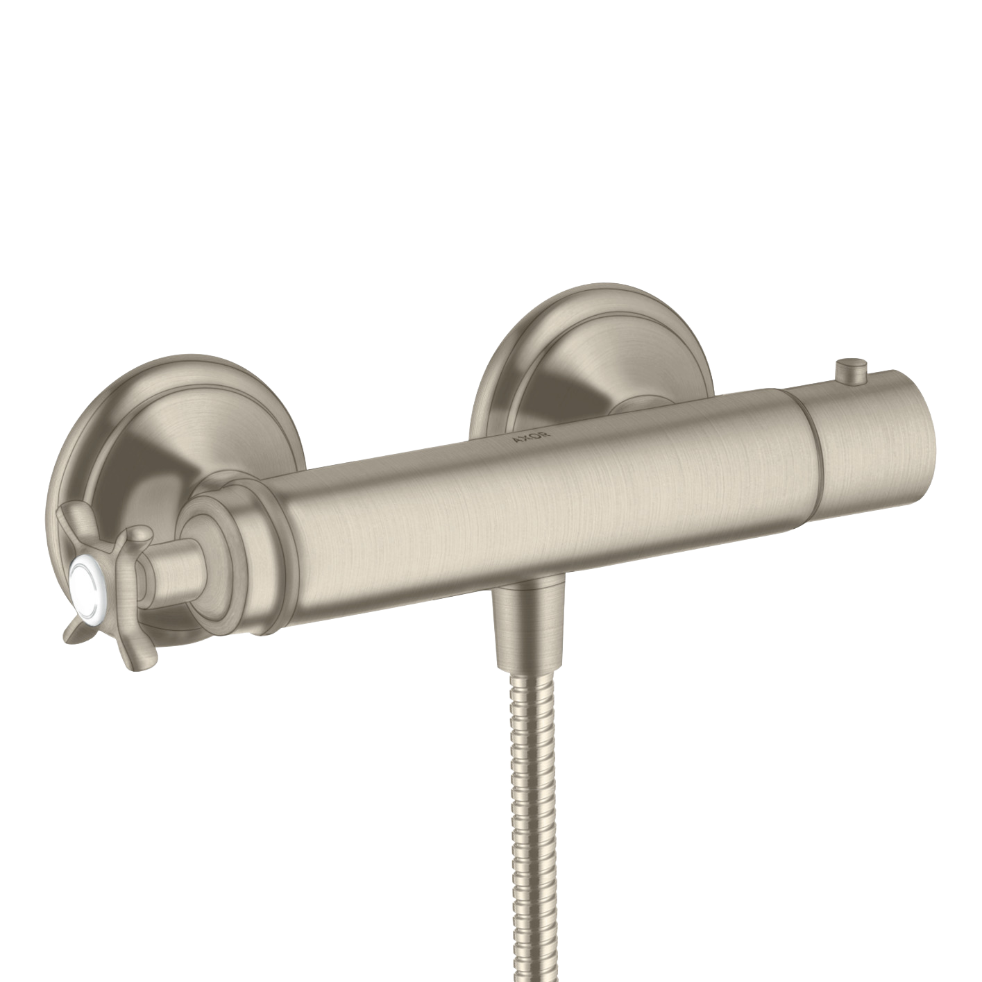 AXOR Montreux Cross Handle Shower Thermostat from Brandt in Brushed Nickel finish