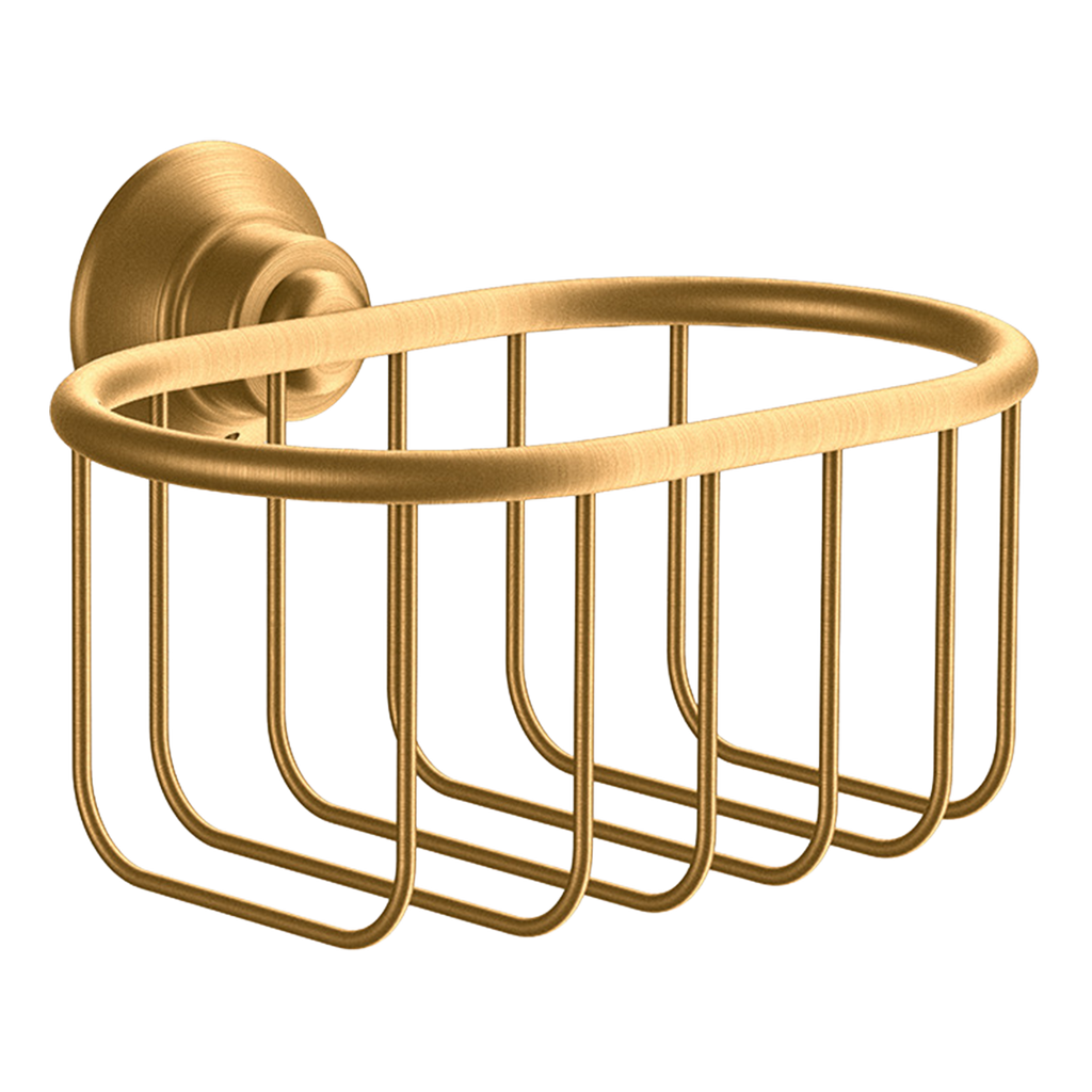 AXOR Montreux Soap Basket 160/101 from Brandt in Brushed Gold Optic finish