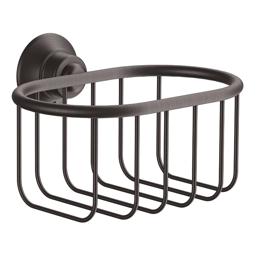 AXOR Montreux Soap Basket 160/101 from Brandt in Brushed Black Chrome finish