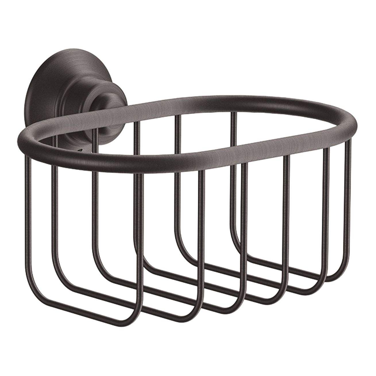 AXOR Montreux Soap Basket 160/101 from Brandt in Brushed Black Chrome finish