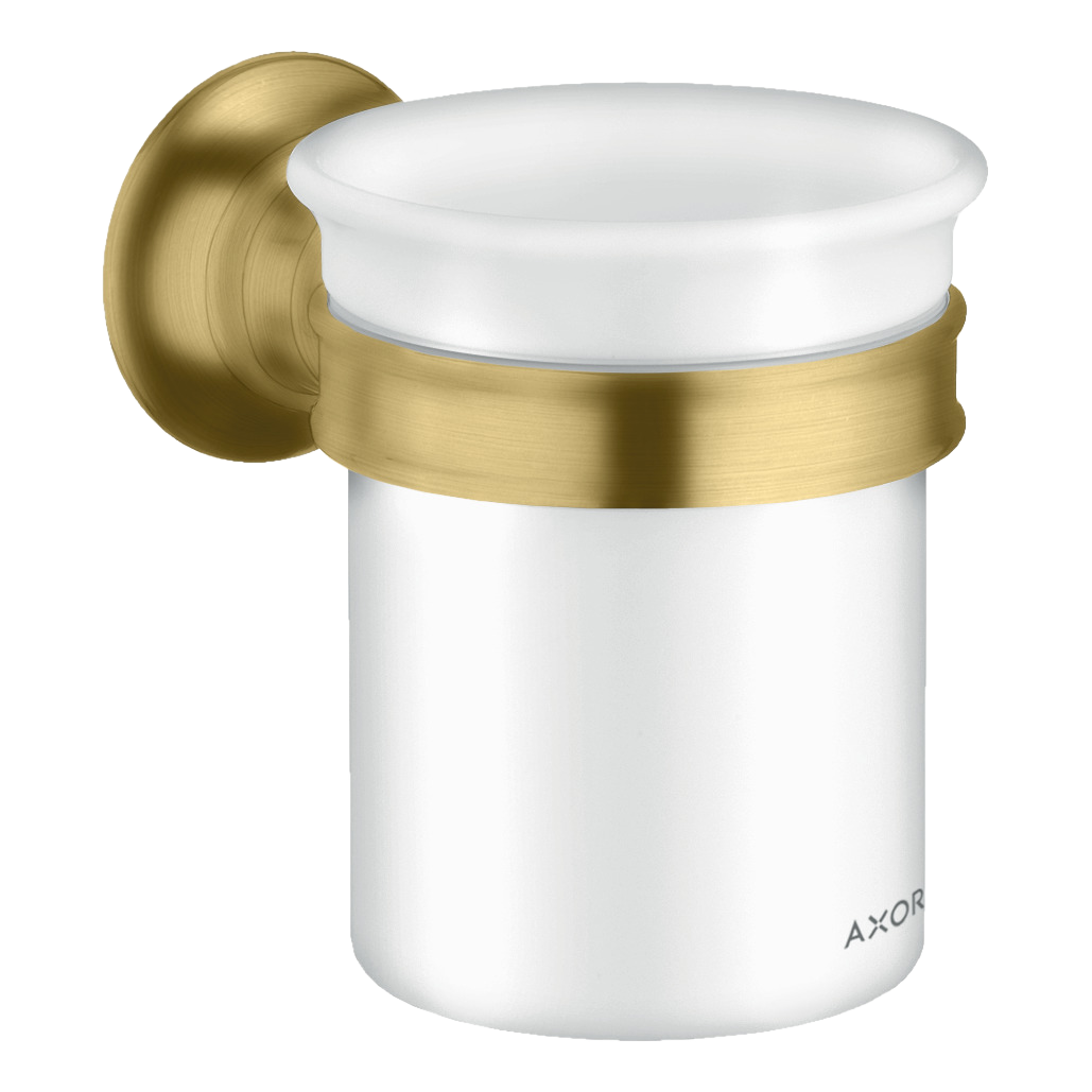 AXOR Montreux Toothbrush Tumbler from Brandt in Brushed Gold Optic finish