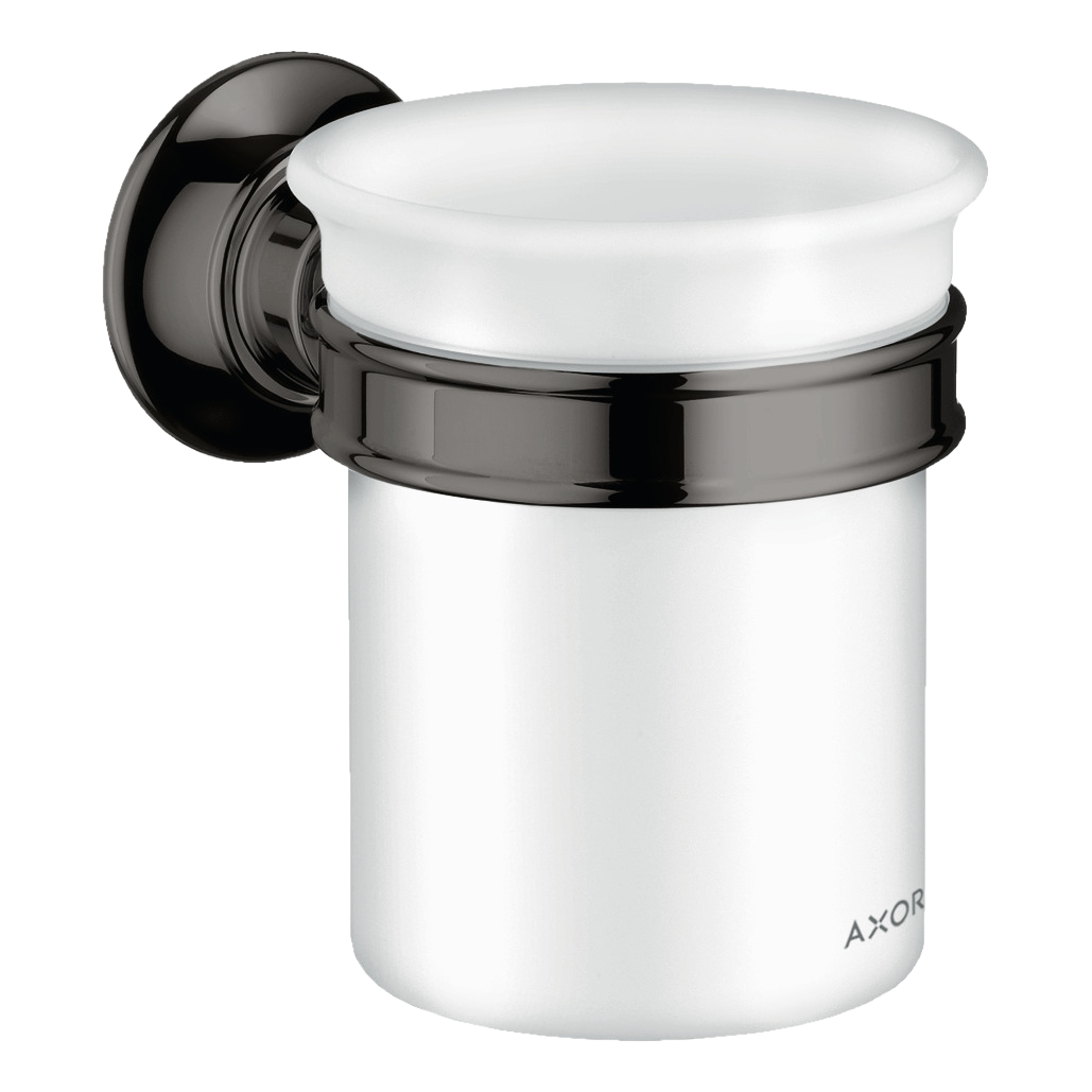 AXOR Montreux Toothbrush Tumbler from Brandt in Polished Black Chrome finish