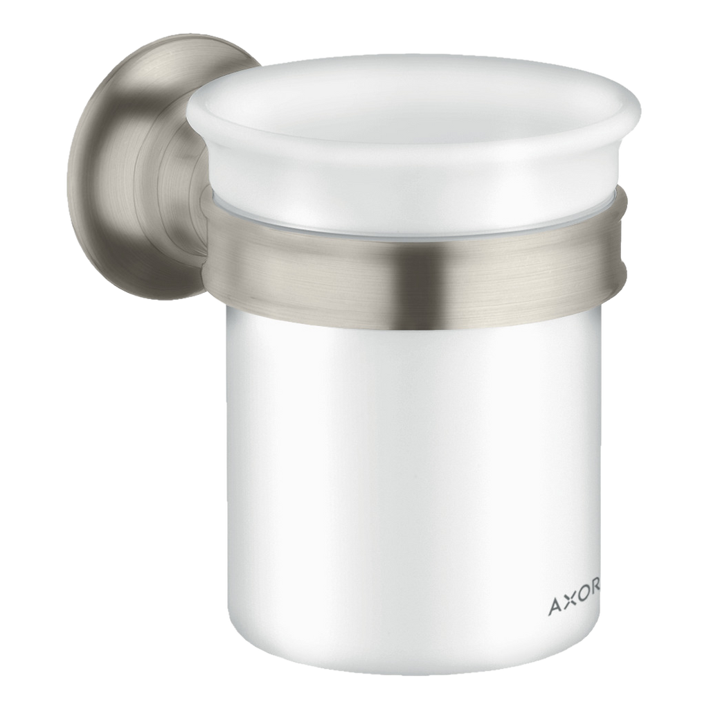 AXOR Montreux Toothbrush Tumbler from Brandt in Stainless Steel Optic finish