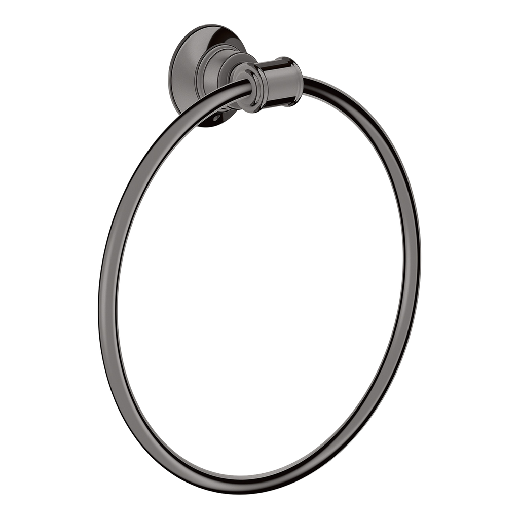 AXOR Montreux Towel Ring from Brandt in Polished Black Chrome finish