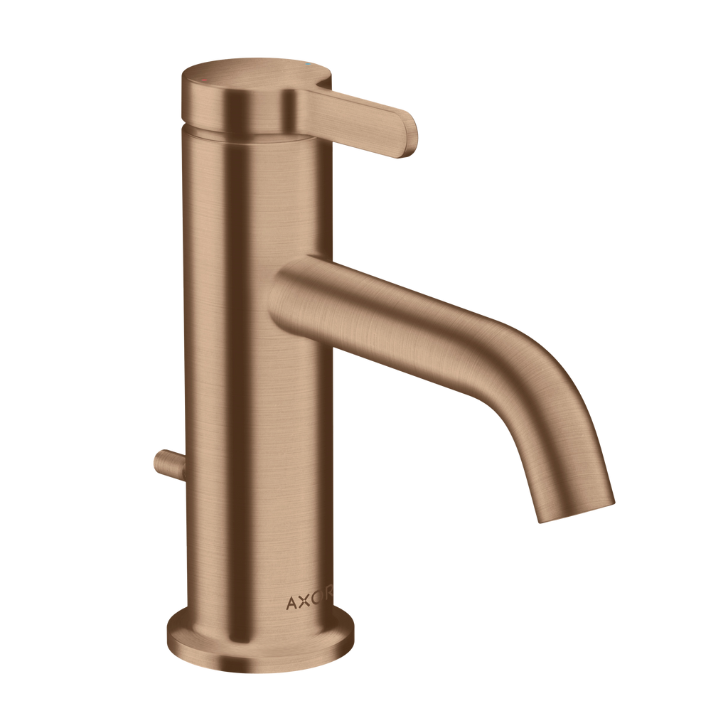AXOR One Single Lever Handle Basin Mixer Faucet 70 with Pop-Up Waste Set from Brandt in Polished Red Gold finish