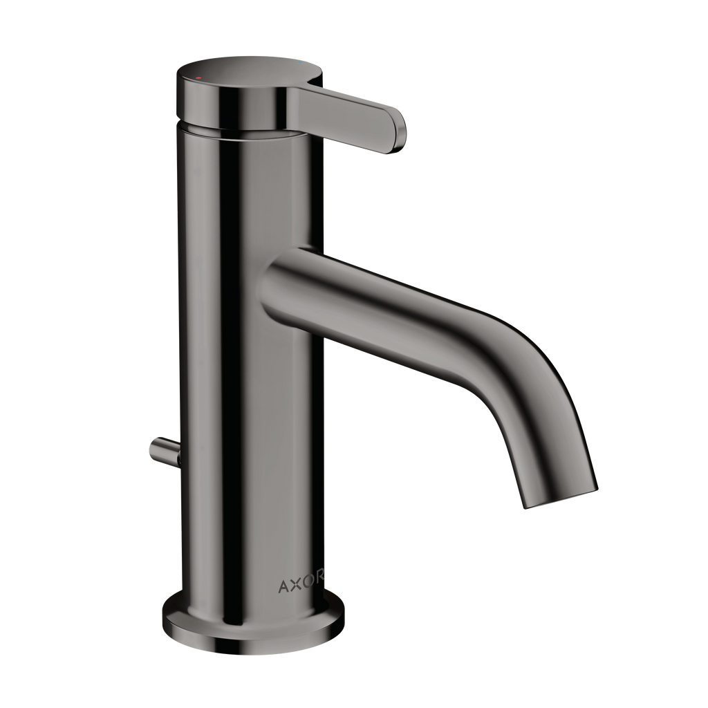 AXOR One Single Lever Handle Basin Mixer Faucet 70 with Pop-Up Waste Set from Brandt in Polished Black Chrome finish