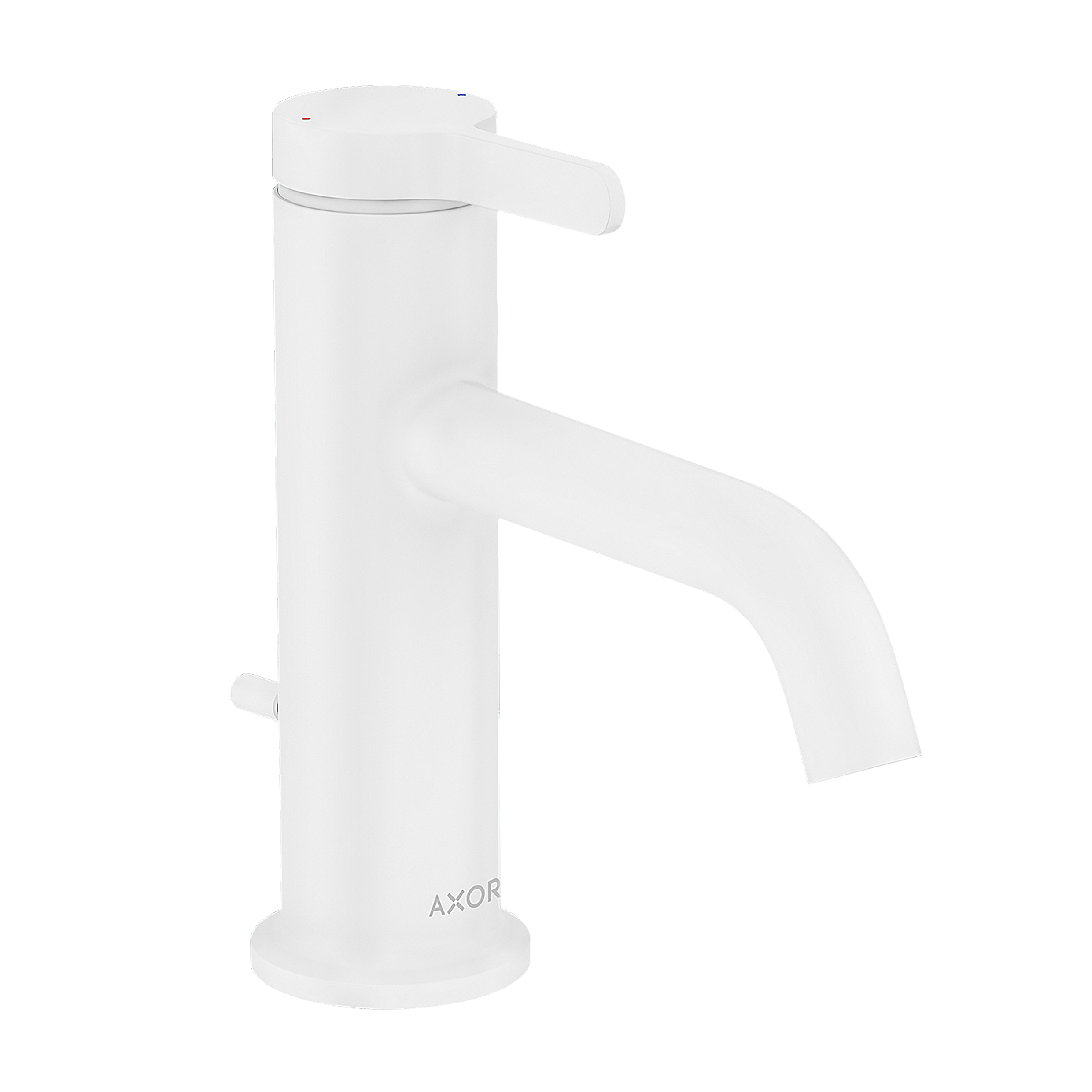AXOR One Single Lever Handle Basin Mixer Faucet 70 with Pop-Up Waste Set from Brandt in Matt White finish