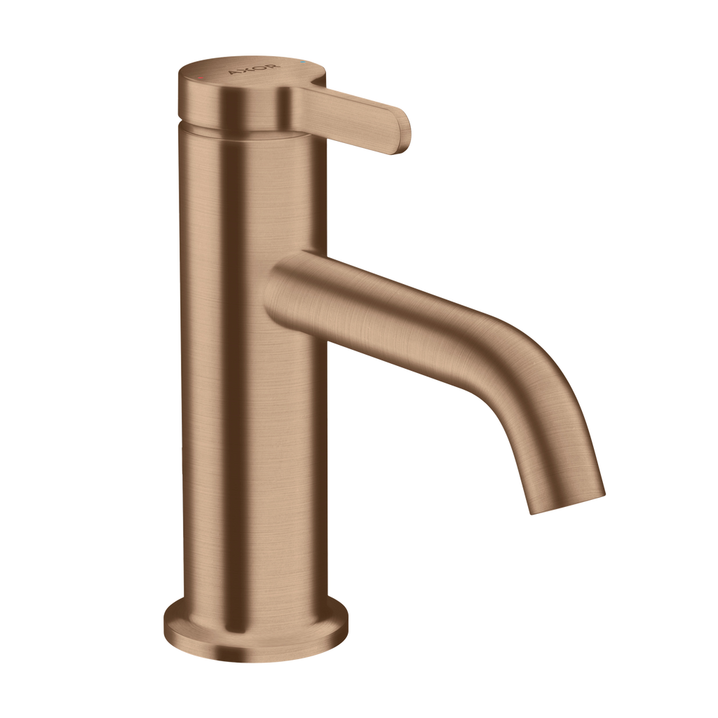 AXOR One Single Lever Handle Basin Mixer Faucet 70 with Open Waste Set from Brandt in Brushed Red Gold finish