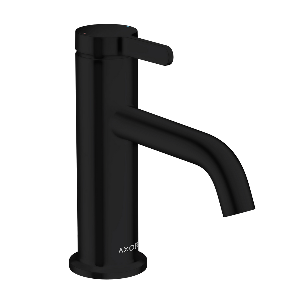 AXOR One Single Lever Handle Basin Mixer Faucet 70 with Open Waste Set from Brandt in Matt Black finish