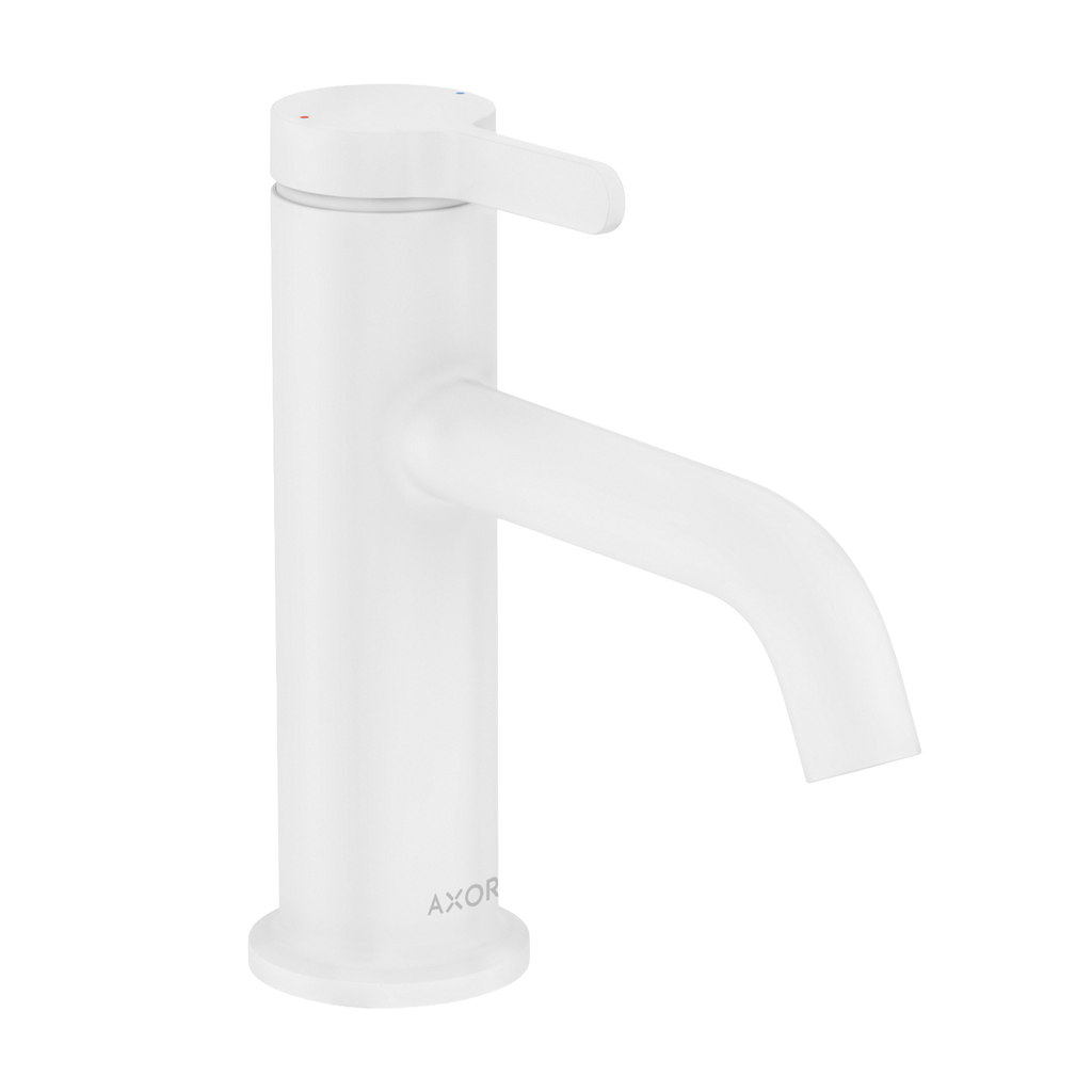 AXOR One Single Lever Handle Basin Mixer Faucet 70 with Open Waste Set from Brandt in Matt White finish