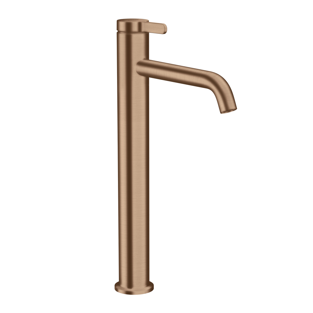AXOR One Single Lever Handle Basin Mixer Faucet 260 with Open Waste Set from Brandt in Brushed Red Gold finish